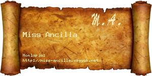 Miss Ancilla névjegykártya